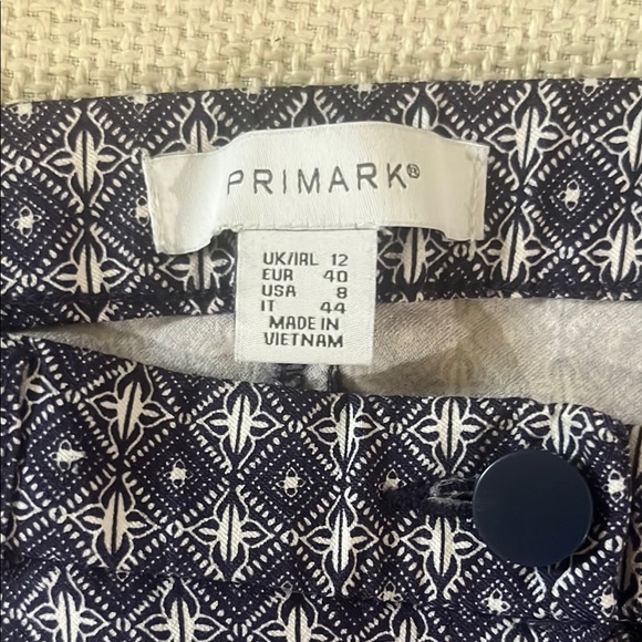 Primark Navy and White Geometric Trousers - Picture 2 of 2